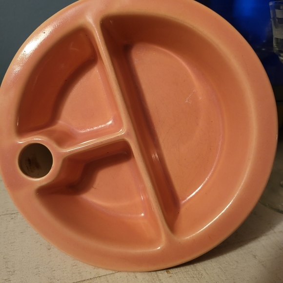 1940s Hankscraft #962 Porcelain Baby Food Warming Dish in Coral~No Cork - Picture 1 of 4